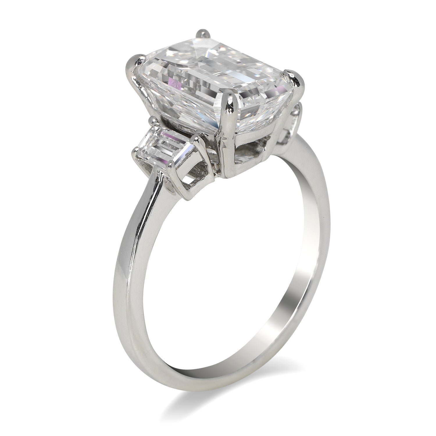 Art Deco 1.25 Carat Emerald Cut Moissanite Diamond Engagement Ring in –  agemz